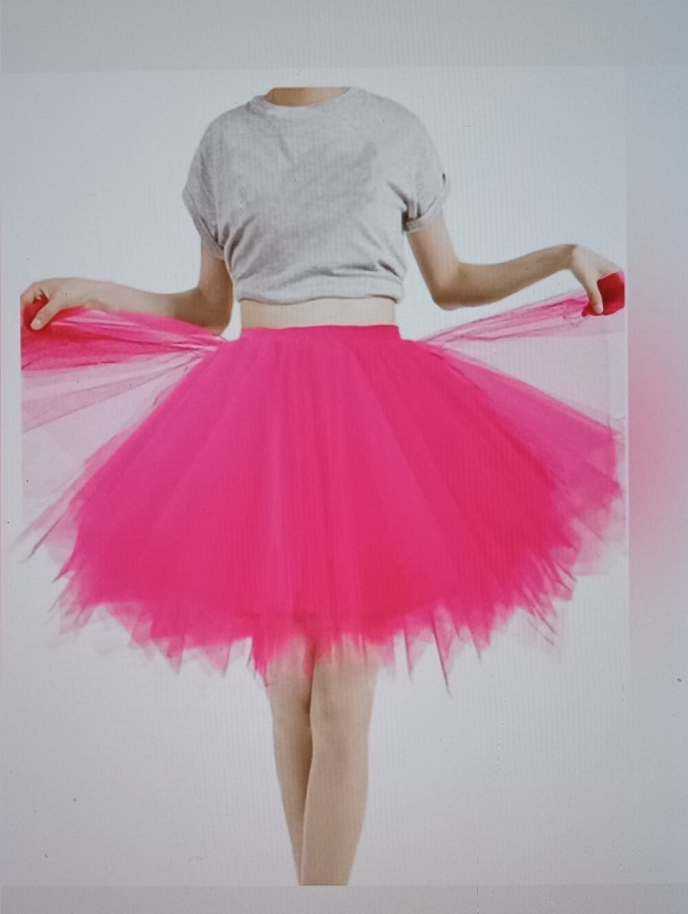 Women's Hot Pink Tulle Skirt - Flared Ballet Style - Picture 1 of 4